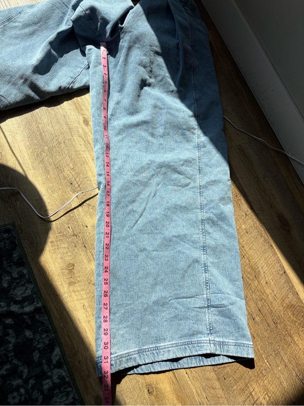 Aerie Daydream Denim Stretch Wide Leg Trouser Pants Size Large LONG - Picture 8 of 11